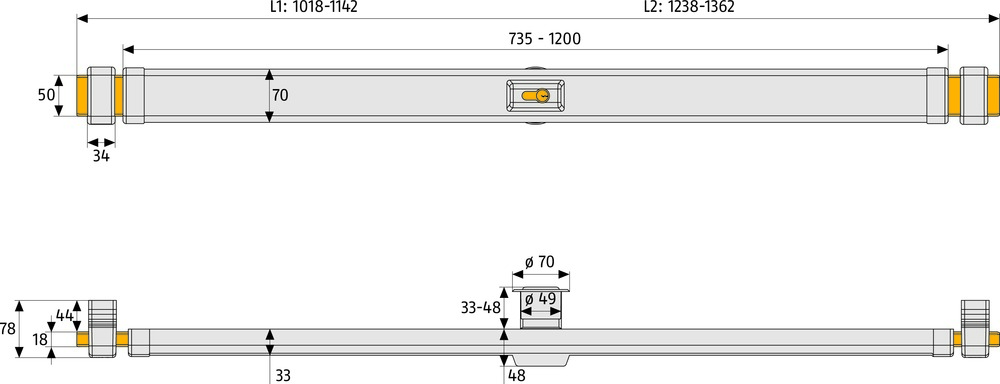 Barre de sécurité - Abus - PR2700 - Blanc - 2 points de verrouillage - Niveau de sécurité 4 - Bricolage