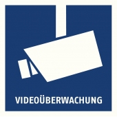 AU1500 - Warnaufkleber Videoüberwachung 90 x 90 mm