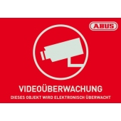 AU1421 - Warnaufkleber Videoüberwachung mit ABUS Logo 74 x 52,5 mm