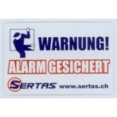 Warn-Aufkleber ALARM - GESICHERT, doppelseitig bedruckt 59x 40mm