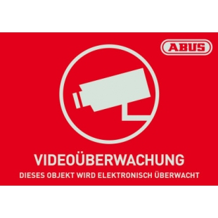 ABUS AU1421 - Autocollants d‘Avertissement Vidéosurveillance 74 x 52,5 mm (DE)