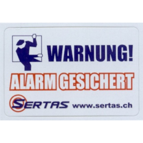 Autocollants avertisseurs ALARM - GESICHERT (bords ronds 59 x 40)_1