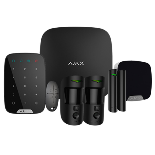 Ajax Hub 2 Plus LAN / WLAN / 3-4G GSM Funk-Alarmanlage Set, schwarz