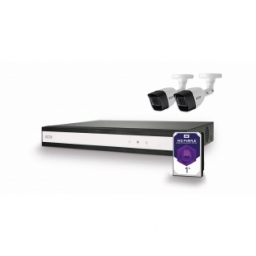 ABUS - Kit complet ABUS avec enregistreur vidéo hybride et 2 caméras Mini-Tube analogiques