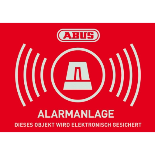 ABUS AU1422 - Autocollants d\'avertissement système d\'alarme 148X105 mm (DE)