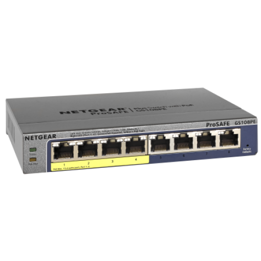 Switch 8/4 Port PoE Gigabit  (4xPoE), performance PoE totale 53 Watt